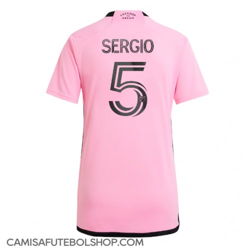 Camisa de time de futebol Inter Miami Sergio Busquets #5 Replicas 1º Equipamento Feminina 2024-25 Manga Curta